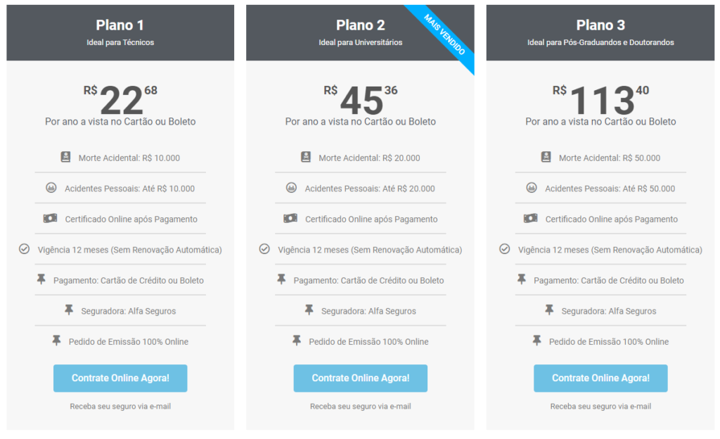 Planos disponíveis com os melhores preço do Brasil